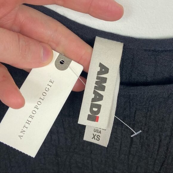 NWT Anthropologie Pelloux Black Open Shoulder Dress Size XS New Tags Minimalist - Picture 5 of 13